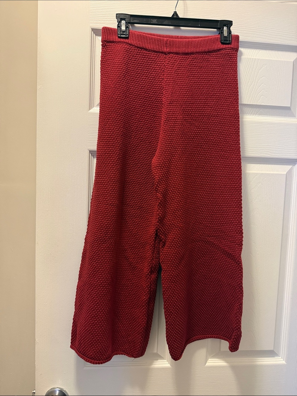Free People Beach Red Knit Wide Leg Pants size Small EUC LNC